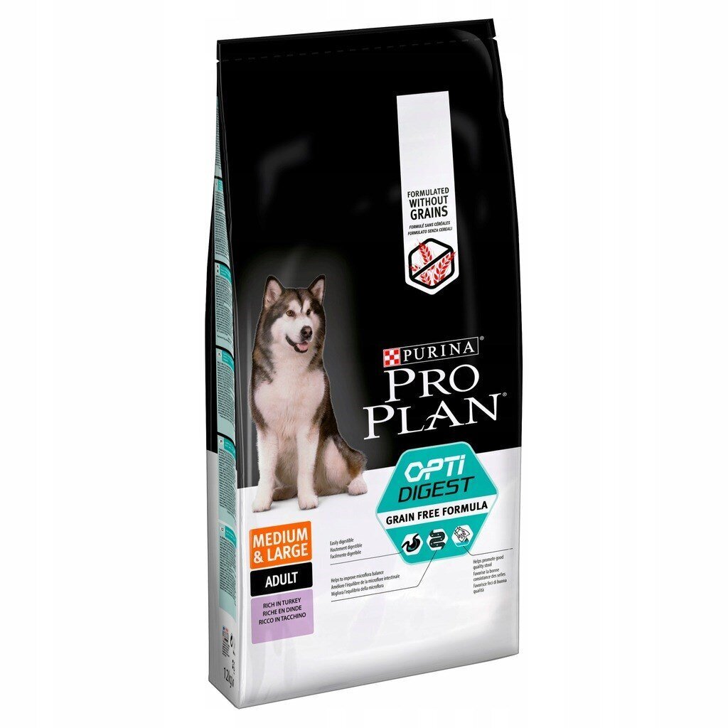 Purina Pro Plan Medium Sensitive suņiem ar tītaru, 12 kg cena un informācija | Sausā barība suņiem | 220.lv