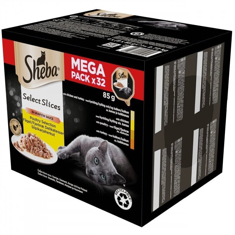 Sheba Selection Mega Pack konservēta barība kaķiem komplekts, 32x85 g cena un informācija | Konservi kaķiem | 220.lv