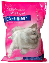 Silikona smiltis kaķu tualetēm Kitty Meeuw 3.8L/1.63kg cena un informācija | Kaķu smiltis, pakaiši | 220.lv