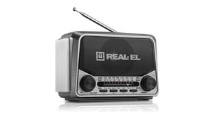 REAL-EL X-525, портативное радио, FM-радио AM/SW, USB, SD-карта, фонарик, питание от аккумулятора цена и информация | Радиоприемники и будильники | 220.lv