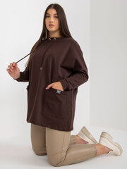 темно-коричневая базовая блуза больших размеров с карманами цена и информация | Женские толстовки | 220.lv