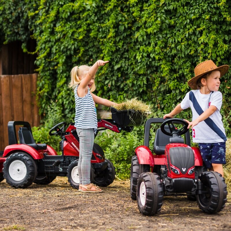 Pedāļu traktors ar piekabi Falk Valtra, sarkans cena un informācija | Rotaļlietas zīdaiņiem | 220.lv