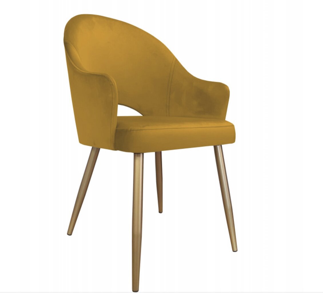 Velveta krēsls ēdamistabai, Decorates Alex gold, 87x65 cm, Dzeltenais / Zeltīts цена и информация | Virtuves un ēdamistabas krēsli | 220.lv
