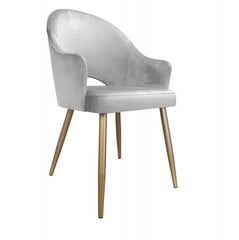 Velveta krēsls ēdamistabai, Decorates Alex gold, 87x65 cm, Pelēks / Zeltīts cena un informācija | Virtuves un ēdamistabas krēsli | 220.lv