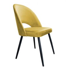 Velveta krēsls ēdamistabai, Decorates Tillo black, 87x53 cm, Dzeltenais cena un informācija | Virtuves un ēdamistabas krēsli | 220.lv