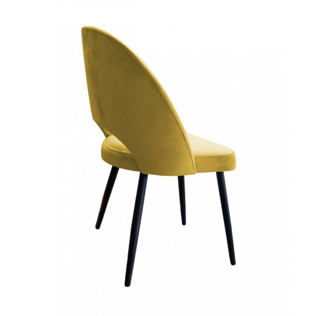 Velveta krēsls ēdamistabai, Decorates Tillo black, 87x53 cm, Dzeltenais cena un informācija | Virtuves un ēdamistabas krēsli | 220.lv