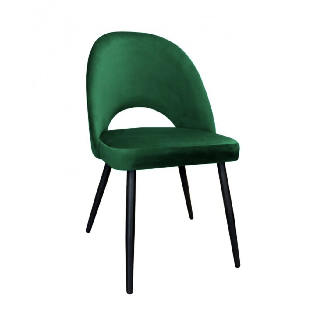Velveta krēsls ēdamistabai, Decorates Tillo black, 87x53 cm, Zaļš цена и информация | Virtuves un ēdamistabas krēsli | 220.lv