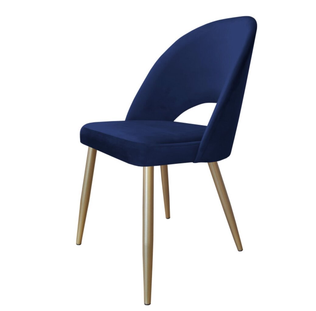 Velveta krēsls ēdamistabai, Decorates Tillo gold, 87x53 cm, Zils cena un informācija | Virtuves un ēdamistabas krēsli | 220.lv