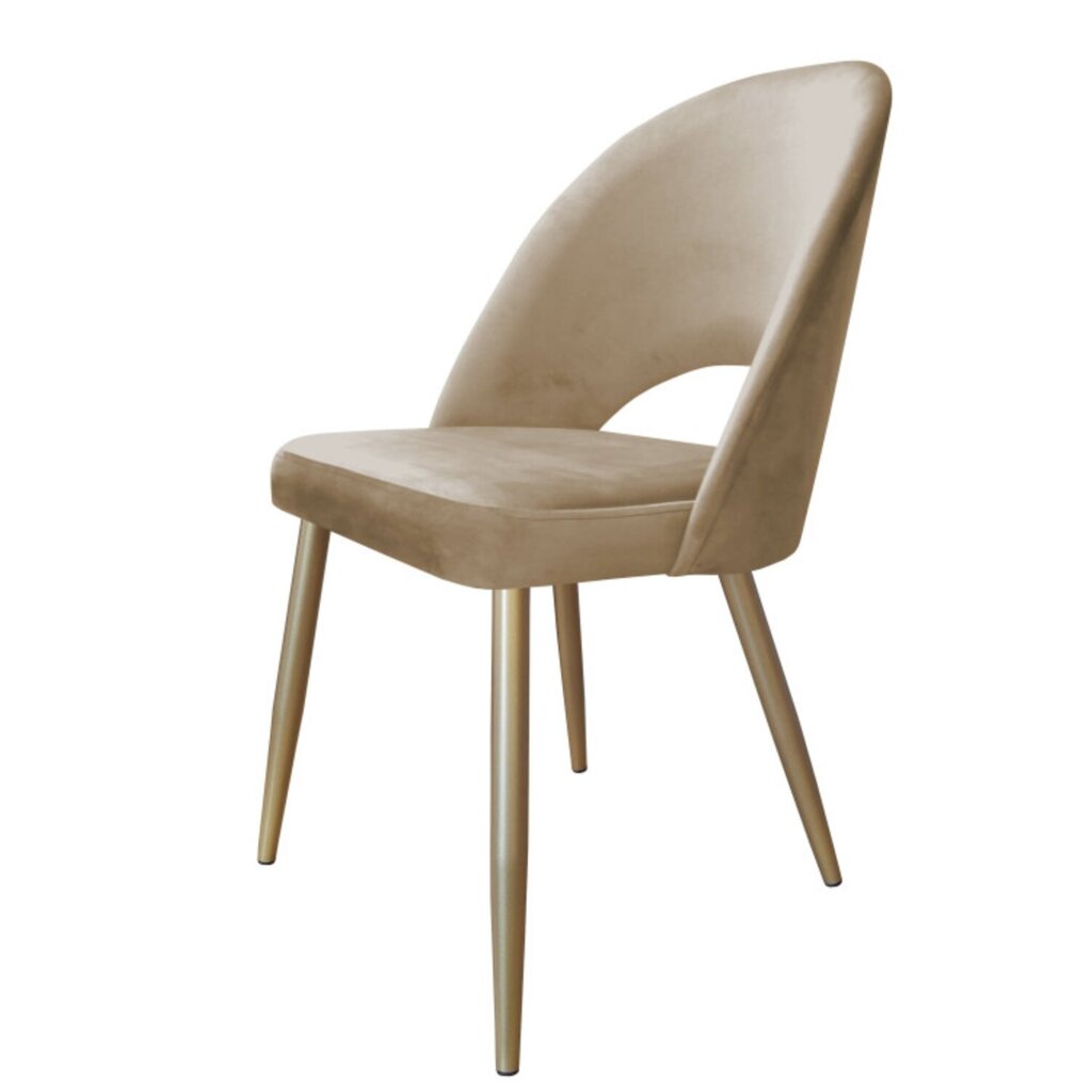 Velveta krēsls ēdamistabai, Decorates Tillo gold, 87x53 cm, Beža cena un informācija | Virtuves un ēdamistabas krēsli | 220.lv