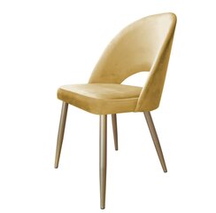 Velveta krēsls ēdamistabai, Decorates Tillo gold, 87x53 cm, Dzeltenais cena un informācija | Virtuves un ēdamistabas krēsli | 220.lv