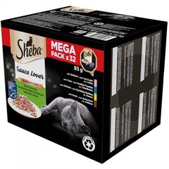 Sheba Kot Sauce Lover Mega Pack konservu komplekts kaķiem, 32x85 g cena un informācija | Konservi kaķiem | 220.lv