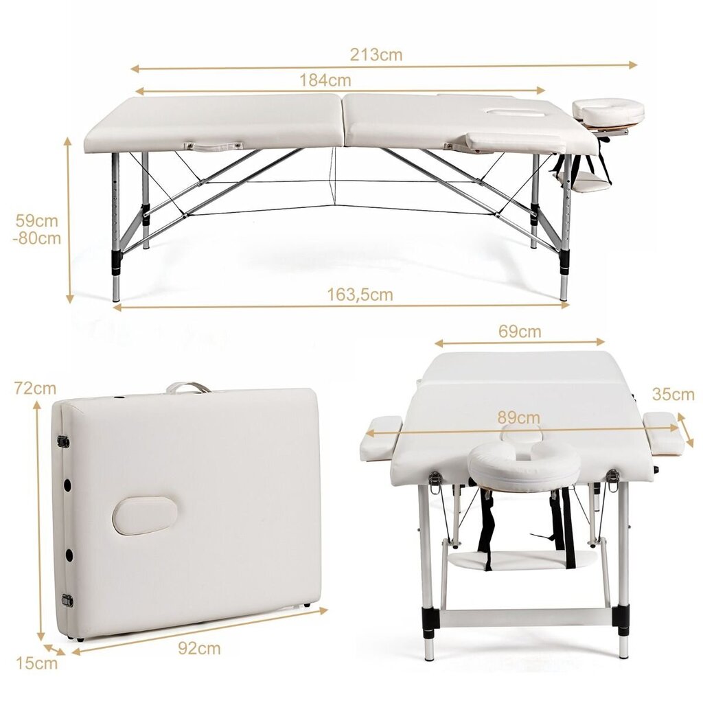 Masāžas galds-gulta Costway, 213 cm цена и информация | Mēbeles skaistumkopšanas saloniem | 220.lv