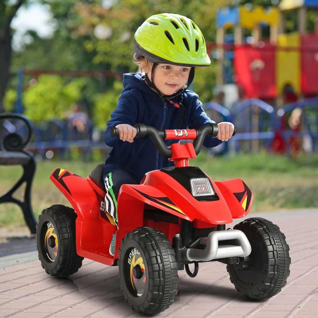 Vienvietīgs bērnu elektriskais kvadracikls Costway, sarkans cena un informācija | Bērnu elektroauto | 220.lv