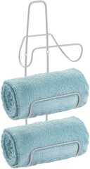 Настенная вешалка для полотенец mDesign, 2 шт., серая цена и информация | Аксессуары для ванной комнаты | 220.lv
