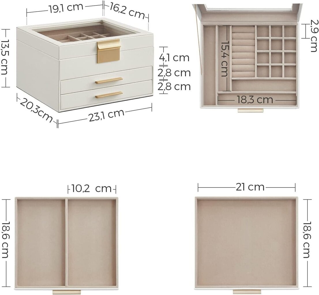 Songmics dārglietu kastīte cena un informācija | Interjera priekšmeti | 220.lv