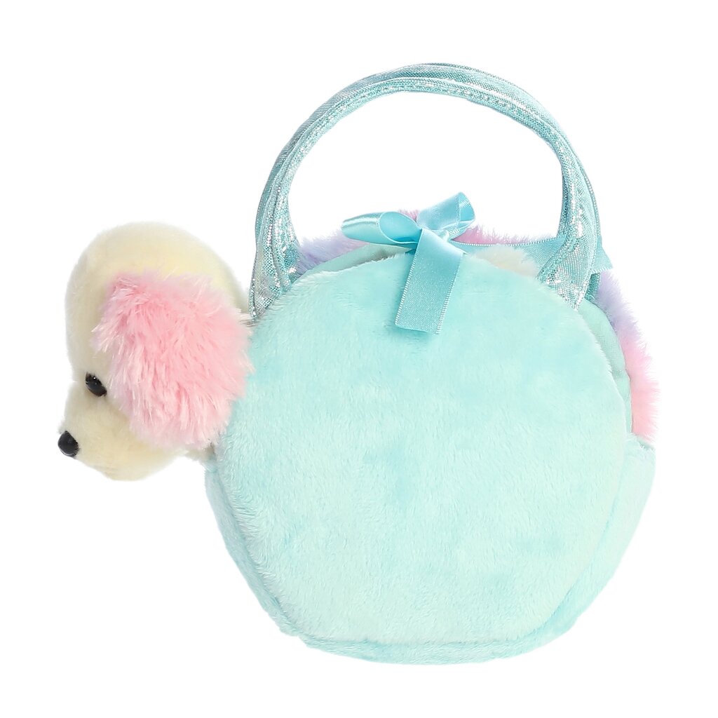 Plīša sunītis somiņā Aurora, 20 cm, zils/balts цена и информация | Mīkstās (plīša) rotaļlietas | 220.lv