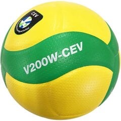 Volejbola bumba Mikasa V200W CEV, 5. izmērs, dzeltena/zaļa цена и информация | Волейбольные мячи | 220.lv