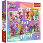 TREFL TROLLS Pužļu komplekts 4in1 Troļļi 3 cena un informācija | Puzles, 3D puzles | 220.lv