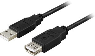 Deltaco USB 2.0, Type A Ha - Type A Ho, 0.1 m cena un informācija | Kabeļi un vadi | 220.lv