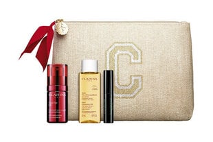 Sejas kopšanas dāvanu komplekts Clarins Total Eye Lift Gift Set sievietēm: acu krēms Total Eye Lift, 15 ml + grima noņemšanas eļļa Total Clean sing Oil, 50 ml + skropstu tuša Supra Lift & Curl, 3 ml + kosmētikas somiņa cena un informācija | Sejas krēmi | 220.lv