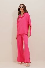 светло-розовый базовый комплект из толстовки с коротким свитшотом emilie цена и информация | Женские костюмы | 220.lv