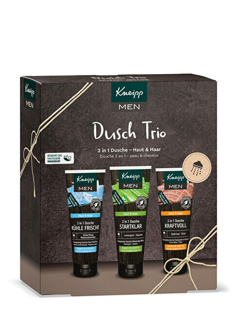 Komplekts Kneipp vīriešiem: dušas želeja un šampūns 2in 1, 3 x 75 ml cena un informācija | Dušas želejas, eļļas | 220.lv