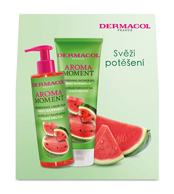 Ķermeņa kopšanas dāvanu komplekts Dermacol Aroma Ritual Watermelon sievietēm: dušas želeja, 250 ml + šķidrās ziepes, 250 ml цена и информация | Dušas želejas, eļļas | 220.lv