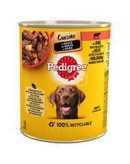 Pedigree Cuisine Adult pieaugušiem suņiem, ar liellopa gaļu, makaroniem un burkāniem mērcē, 12x800 g cena un informācija | Konservi suņiem | 220.lv