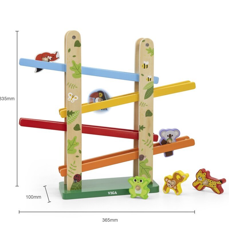 Koka džungļu slidkalniņš Viga, 7 gab. cena un informācija | Rotaļlietas zīdaiņiem | 220.lv