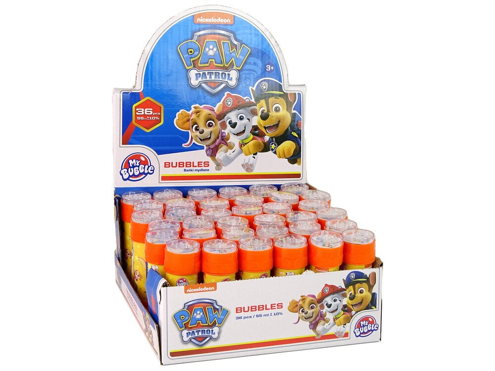 Ziepju burbuļi Paw Patrol, 55 ml, apelsīnu krāsā cena un informācija | Ūdens, smilšu un pludmales rotaļlietas | 220.lv