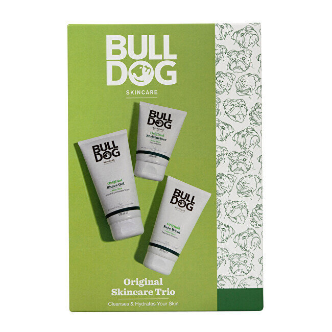 Sejas kopšanas komplekts Bulldog Original Skincare Trio Set vīriešiem: mitrinošs krēms, 100 ml + sejas mazgāšanas līdzeklis, 100 ml + skūšanās želeja, 175 ml цена и информация | Sejas krēmi | 220.lv