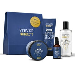 Skūšanās dāvanu komplekts Steve's No Bull***t: eļļa pirms skūšanās 50 ml + skūšanās putas 100 ml + balzams pēc skūšanās 100 ml + losjons pēc skūšanās 100 ml cena un informācija | Skūšanās piederumi, kosmētika | 220.lv