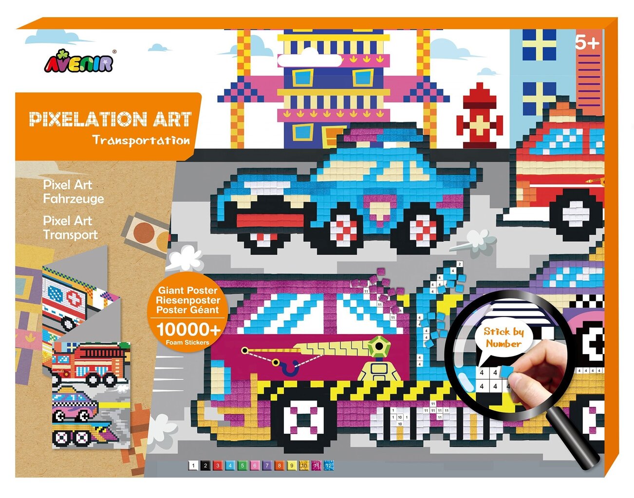 Radošs komplekts Pikseļu māksla - Transports, Avenir cena un informācija | Attīstošās rotaļlietas | 220.lv