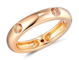 Apzeltīts sudraba gredzens ar cirkonijiem sievietēm cena un informācija | Gredzeni | 220.lv