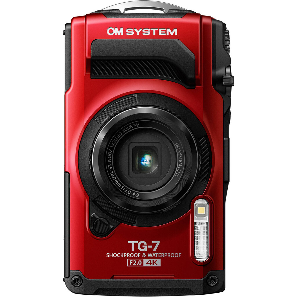 Olympus OM System Tough TG-7 red cena un informācija | Digitālās fotokameras | 220.lv