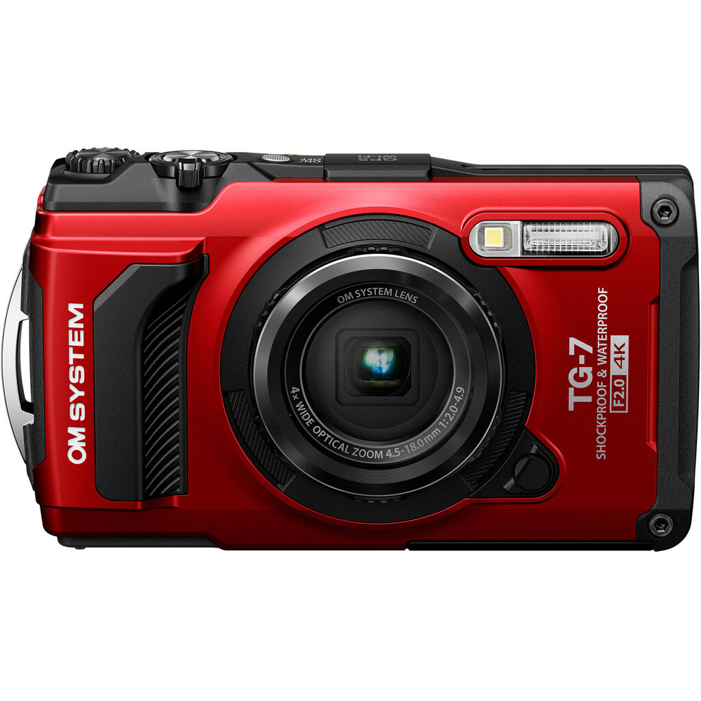 Olympus OM System Tough TG-7 red cena un informācija | Digitālās fotokameras | 220.lv