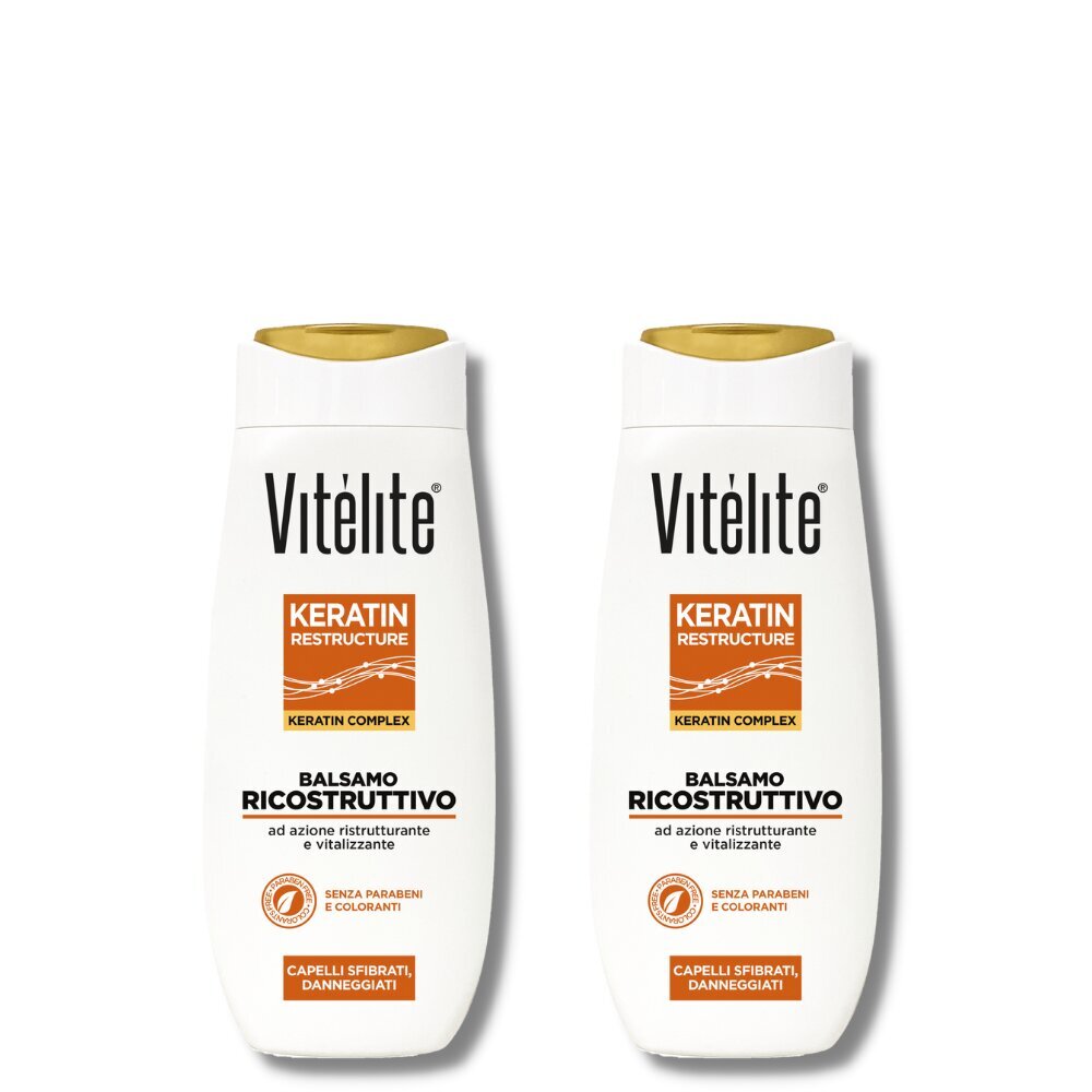 Atjaunojošs matu balzāms ar keratīnu Vitélite Keratin, 2x250 ml cena un informācija | Šampūni | 220.lv
