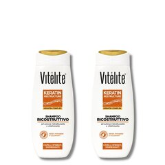 Восстанавливающий шампунь для волос с кератином Vitélite Keratin, 2x250 мл цена и информация | Шампуни | 220.lv