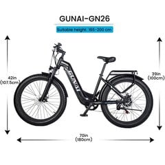 Электровелосипед Gunai GN26 Step-Through, черный цена и информация | Электровелосипеды | 220.lv