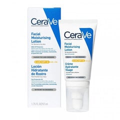 Mitrinošs losjons normālai un sausai sejas ādai CeraVe Moisturising Facial Lotion, 52ml cena un informācija | Sejas krēmi | 220.lv