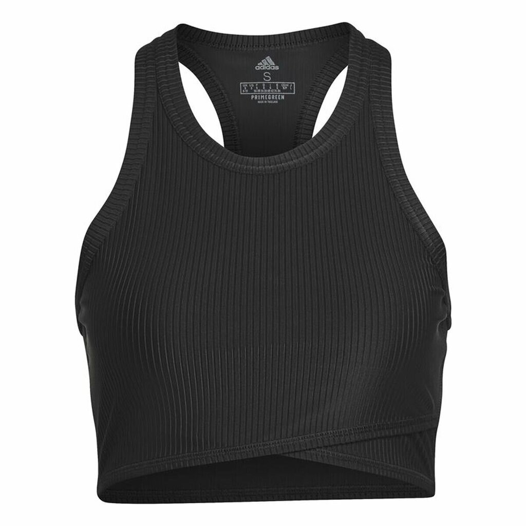 Sieviešu Sporta Tops Adidas Studio Wrapeed Rib Melns цена и информация | Sporta apģērbs sievietēm | 220.lv