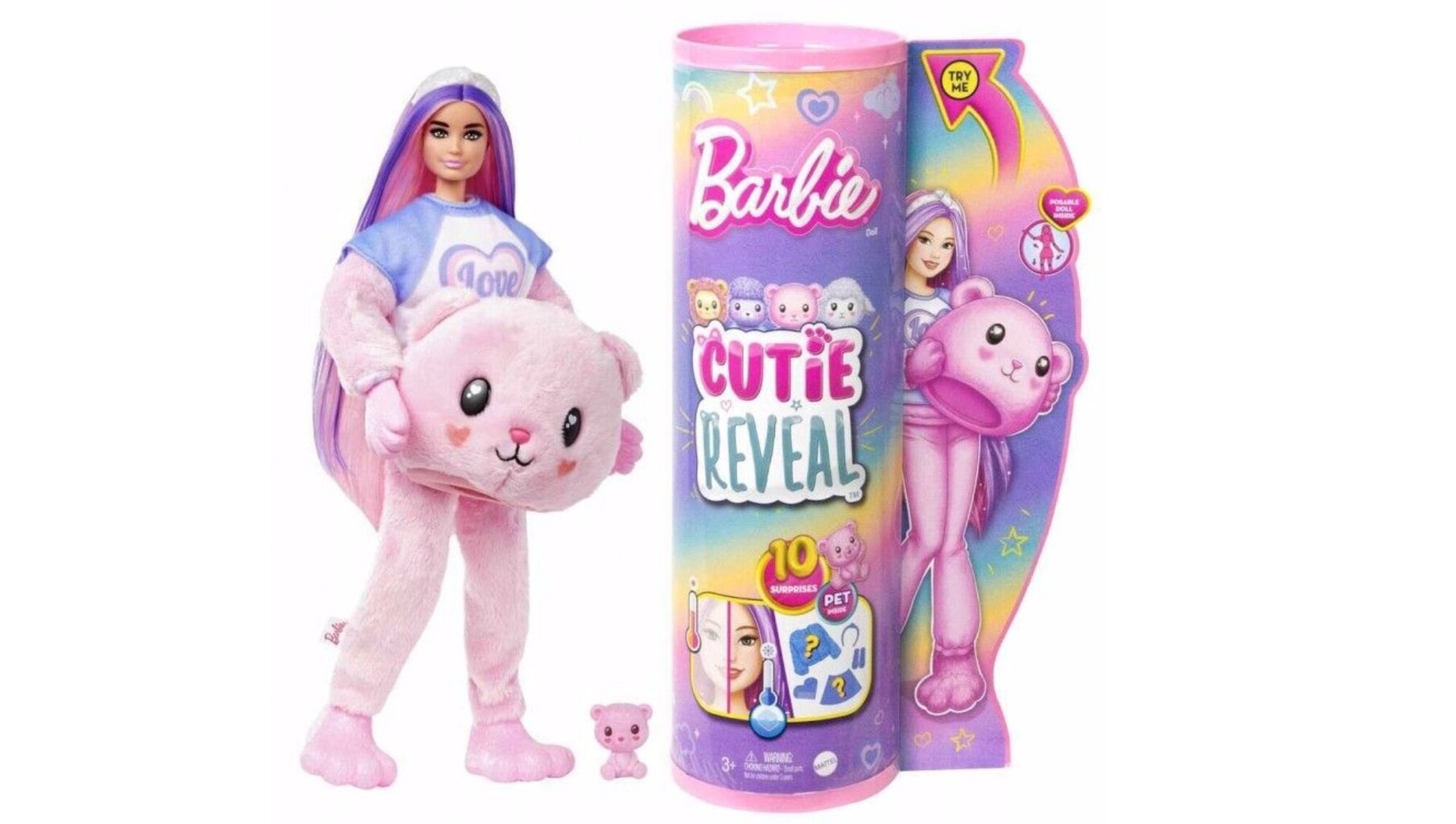 Lelles Barbie Cutie Reveal komplekts, Lācis цена и информация | Rotaļlietas meitenēm | 220.lv