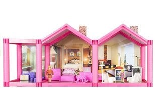 Leļļu māja ar mēbelēm Dollhouse, rozā, 136.gab. цена и информация | Игрушки для девочек | 220.lv