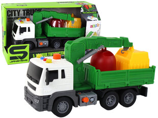 Sadzīves atkritumu savākšanas mašīna ar skaņām Lean Toys, zaļa цена и информация | Игрушки для мальчиков | 220.lv