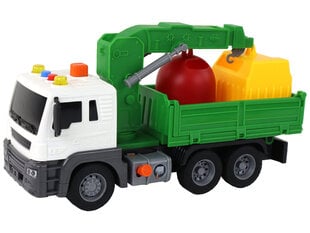 Sadzīves atkritumu savākšanas mašīna ar skaņām Lean Toys, zaļa cena un informācija | Rotaļlietas zēniem | 220.lv