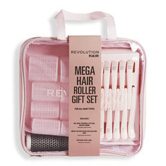 Matu ieveidošanas dāvanu komplekts Revolution Haircare Mega Hair Roller Gift Set: termo ieveidošanas suka, 33 mm + matu sprādzes, 10 gab. + matu ruļļi, 10gab. цена и информация | Расчески, щетки для волос, ножницы | 220.lv