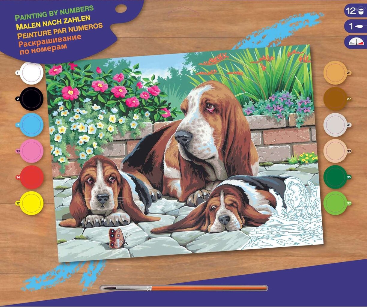 Glezniecība pēc numuriem Sequin Art Basset Hounds cena un informācija | Gleznas pēc numuriem | 220.lv