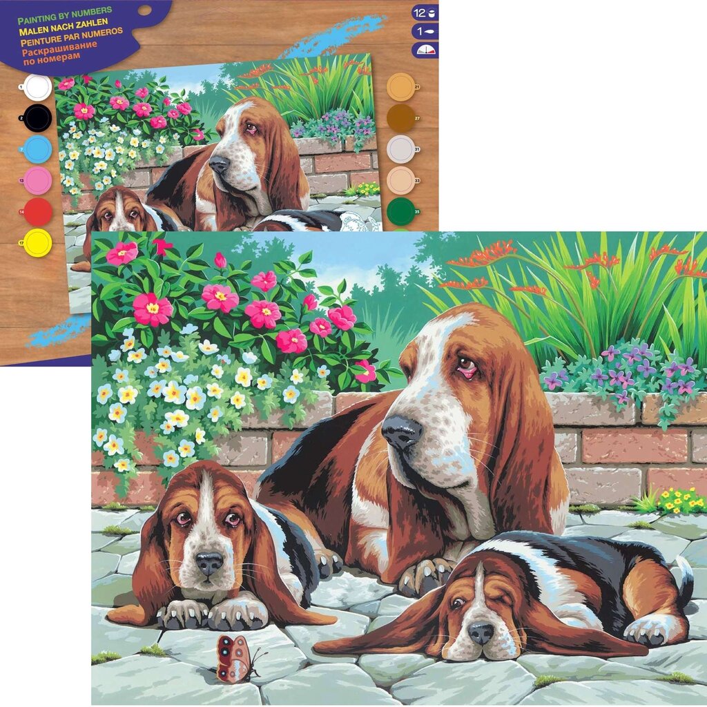 Glezniecība pēc numuriem Sequin Art Basset Hounds cena un informācija | Gleznas pēc numuriem | 220.lv