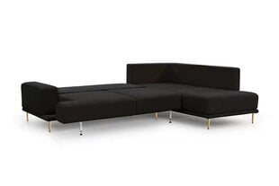 Labās puses stūra dīvāns Bogart Nicole, melns cena un informācija | Stūra dīvāni | 220.lv