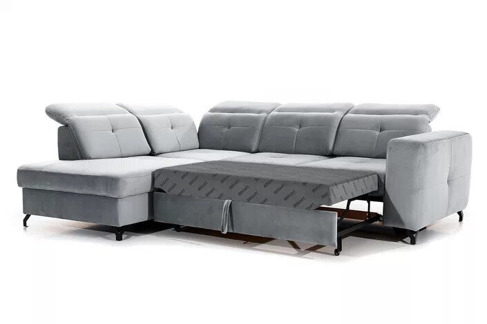 Kreisās puses stūra dīvāns Bogart Belavio, pelēks cena un informācija | Stūra dīvāni | 220.lv